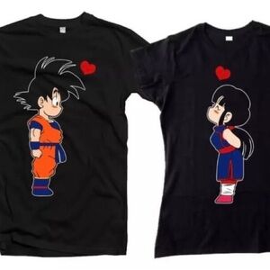 Black and Orange Short Sleeve Cartoon Tees